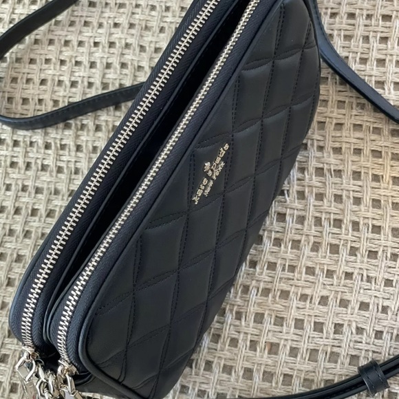 Kate Spade New York Natalia Quilted Smooth Leather Double zip Crossbody - Picture 4 of 8